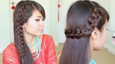 Unique 4-Strand Lace Braid Hairstyle for Long Hair Tutorial Latest Braided Hairstyles, New Braided Hairstyles, Girls Hairstyles Easy, Plaits Hairstyles, Long Hair Tutorial, Lace Braid, Long Hair Video, Peinados Recogidos