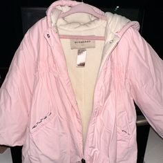 Girls Pink Burberry Sweet Warm Jacket With Hoodie 3t, Very Very Gently Warm Burberry Pink, Jacket With Hoodie, Burberry Jacket, Girl Coat, Warm Jacket, Kids Jacket, Hoodie Jacket, Pink Girl, Burberry