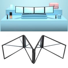 a set of three different angles to show furniture