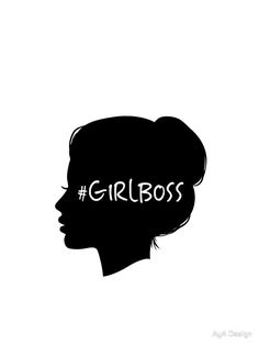 a woman's head with the word girlboss written on it