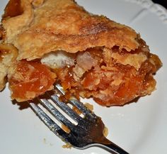 a piece of pie on a plate with a fork