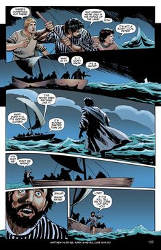 a comic page with an image of a man in a boat