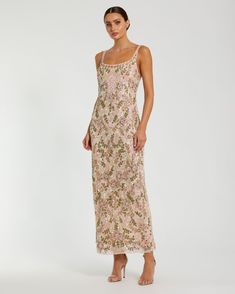 Sleeveless Hand Beaded Floral Midi Dress Mac Duggal Dress, Embellished Fabric, Midi Cocktail Dress, Midi Sheath Dress, Mac Duggal, Beaded Dress, Floral Midi Dress, Hand Beading, Sheath Dress