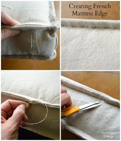 how to sew a french mattress with the help of scissors and thread, step - by - step instructions