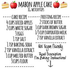 an apple cake recipe with instructions to make it