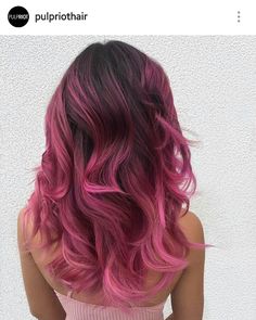 Dark pink Pink Ombre Hair, Scene Girl, Cute Hair Colors, Pastel Pink Hair, Beautiful Hair Color, Ombré Hair, Ombre Hair Color