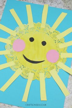 a paper sun craft made with construction paper