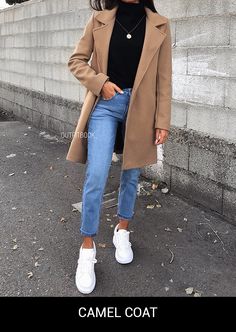 Vinter Mode Outfits, Coat Outfit Casual, Mode Mantel, Trendy Fall Outfits, Brown Coat, Mode Inspo