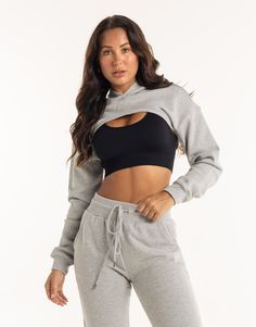 Meet the High Cut Hoodie, the perfect layering piece that deserves to be a part of the all-year rotation. The ultra cropped length is the High Cut Hoodie's best attribute, great for showing off your sportsbra and/or bikini. Add in a hoodie and you've got a top that can provide style and warmth - Super soft cotton/polyester blend - In-trend ultra cropped silhouette - Large hood - Designed to flatter every size - Worn by our inhouse team for the perfect fit 62% Cotton, 38% Polyester Bella is wearing a Small She is 170cm (5'6") tall with an 33" bust, a 25" waist and 36" hip Trendy Cropped Sports Bra For Loungewear, Casual Fall Crop Top For Gym, Cropped Athleisure Activewear For Streetwear, Cropped Activewear For Fall Sports, Fall Cropped Activewear For Sports, Athleisure Crop Top For Fall Loungewear, Fall Athleisure Crop Top For Loungewear, Sporty Cropped Activewear For Fall, Fall Cropped Sports Activewear