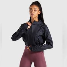 Gymshark Women’s Speed 1/4 Zip Jacket Nwt Perfect Condition Never Worn Color- Black Size Xs Description From Gymshark: Even The Rain Won’t Rain On Your Running Parade. The Speed 1/4 Zip Jacket Is The Extra Layer You Need, It’s Water Repellent To Keep You Protected, And Light Enough To Keep You From Burning Up. Featuring A Zipped Kangaroo Pocket, Drawcord Waist And Gaiter Sleeve To Ensure Maximum Comfort On Your Journey, No Matter How Long. - Boxy Fit - Kangaroo Pocket - Drawcord (Back) At Waist Gymshark Black, Bra Measurements, Gym Hoodie, Gymshark Women, Yoga Pants Outfit, Pranayama, Crop Jacket, Zip Jacket, Y2k Fashion