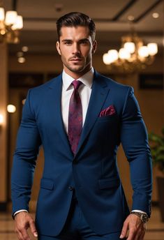 Captain America Suit, Blue Suits, Blue Suit Men, Dress Suits For Men, Navy Blue Suit, Suit Men, Male Man, Elegante Casual, Fashion Suits For Men