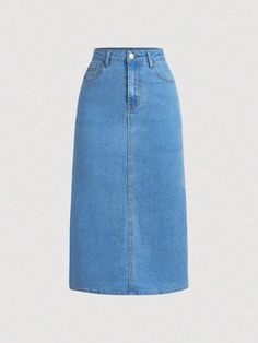 Dress Pro, Denim Bodycon Skirt, Fashion Clothes For Men, Girls Denim Skirts, Modesty Outfits, Denim Skirt Outfits, Fitness Wear Outfits, Fashion Top Outfits, Denim Overall Dress