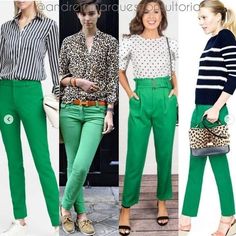 Green Pantalon Outfit, Outfit Pantalon Vert, Green Slacks Outfit Women, Green Trouser Outfit Women, Outfit Pantalon Verde, Green Pants Outfit Work, Green Trousers Outfit, Kelly Green Pants, Green Blazer Outfit