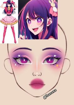 Cute Halloween Makeup, Anime Makeup, Makeup Face Charts, Character Makeup, Face Chart, Lips Drawing