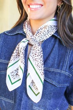 Get ready to be the best accessorized everywhere you go with our new Can't Stop This Leopard Print Satin Scarf! Free shipping over $100. Scarve Outfit, Sparkle Top, Satin Scarf, Animal Print Scarf, Feather Print, Shoe Gifts, Top Graphic Tees, Sweater Blouse, Fall Looks