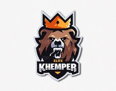 a bear with a crown on top of it's head and the words khemper