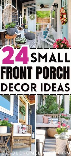 small front porch decor ideas with text overlay