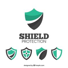 shield protection logo with different shapes