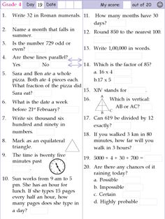 the worksheet is filled with numbers and words to help students understand what they are doing