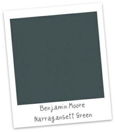 an image of a dark gray color with the words benjamin moore narragansett green