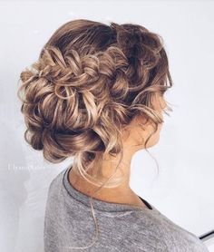 wedding updo hairstyle / http://www.himisspuff.com/bridal-wedding-hairstyles-for-long-hair/33/ Prom Hair Updo, Braided Hairstyles For Wedding, Hair Designs, Bridesmaid Hair