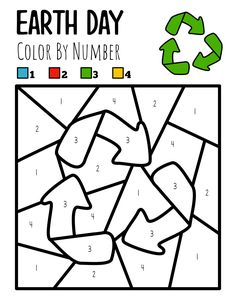 earth day color by number worksheet