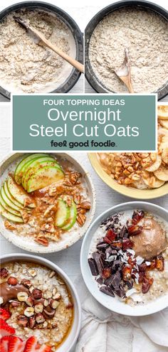 four servings of overnight steel cut oats