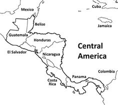 map of central america showing the location of several major cities in latin america, vintage line drawing or engraving illustration