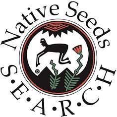 the native seeds search logo with an image of a dog on top of a mountain