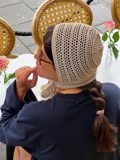 Say hi to a new product at our shop: crochet bonnet in Beige. At the moment, the most trend-driven style is the bonnet, a modern version of the headgear popular among Puritans in the 17th century, and its very close relation, the knitted hood, a crafty version of a balaclava without the face covering. Bonnets are a perfect beanie and balaclava hybrid. Great hat alternative that ought to be on your radar. Made from cotton thread. Handmade with love. Crochet Bow Tie, Crochet Bow Ties, Bonnet Au Crochet, Mesh Crochet, Crochet Bow, Crochet Bows, Bonnet Crochet, Bonnet Hat, Knitted Hood