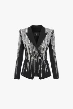 Beaded Blazer, Fitted Blazer Jacket, Beaded Jacket, Slim Fit Suit, Jacket Design, Kpop Fashion, Stage Outfits