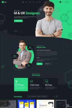 Alex - personal portfolio homepage design (dark mode) Cv Website, Personal Website Design, Personal Website Portfolio, Cv Inspiration, Design Sites, Minimalist Theme, Web Design Websites, Portfolio Photo, Web Portfolio