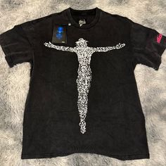 Hellstar Qr Christ Black T-Shirt Men’s Size Large Black T Shirt Men, Cross Shirt, Cross Shirts, T Shirt Men, Black T Shirt, Shirt Men, Pink Black, Black Tshirt, Black Pink