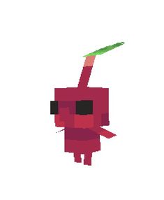 the pixel art is very simple and it looks like an animal with glasses on its head