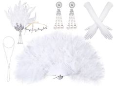 PRICES MAY VARY. 1920s Costume Accessories Set: the package comes with 1 complete 1920s dress up set, which includes 1 piece of feather headpiece, 1 pair of dangling earrings, 1 piece of pearl necklace, 1 piece of black stick, 1 piece of collapsible feather fan and 1 piece of feather boa, making you vintage and attractive Feather Headpiece and Holder Prop: feather headpiece has faceted oval black beads and feathers, vintage and stylish, comfortable and soft, the headband is actually two pieces, 1920s Gloves, 1920s Dress Up, 1920s Flapper Costume, Flapper Accessories, 1920s Costume, Flapper Party, 1920s Headpiece, Headband Pearl, Satin Gloves