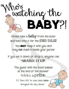 a baby poem with the words who's watching the baby? and an image of a