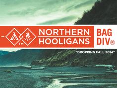 the northern bag div logo is shown on an orange and white banner with mountains in the background