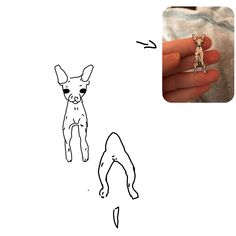 a drawing of a dog wearing sunglasses and standing next to someone's hand with their fingers on the ground