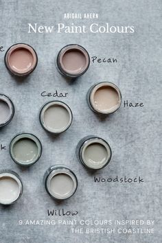 the different shades of paint are shown in this image, and there is also an info sheet