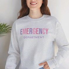 Emergency Department Sweatshirt, Pastel Colors, Nurse Student Gift, Gifts For Women, Cute, Unisex Heavy Blend™ Crewneck Sweatshirt Emergency Nurse Sweatshirt, Clean Cut, Top Tier, Cut And Style