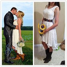 a couple dressed up as bride and groom kissing in front of a field with sunflowers