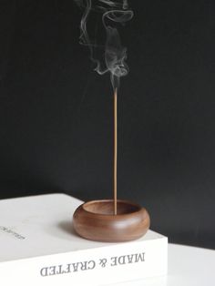 Brown  Collar  Wood  Incense Sticks Holder Embellished   Home Decor Inviting Home, Office Hotel, Hotel Decor