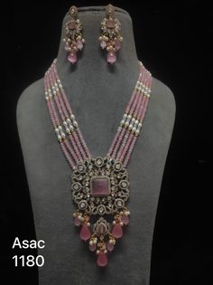 Very beautiful handmade rajwari necklace set Sabyasachi Wedding, Antique Turquoise Jewelry, Long Crystal Necklace, Indian Wedding Jewelry Sets, New Gold Jewellery Designs, Beads Designs, Gold Jewelry Simple Necklace, Fancy Jewellery Designs, Beaded Necklace Designs