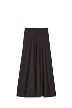 The mid-length black Boushra skirt is a wardrobe staple. Crafted in viscose-blend jersey, it offers a soft feel and elegant fall. Its trapeze cut and ruffles from the waist add movement and dimension to this minimalist piece. Wear it with a pair of high boots or ankle boots for a chic outfit. WHY WE LOVE IT Born in France to a Danish mother and an Italian father, Vanessa Bruno grew up in the fashion world. At just 25 years old, she launched her own brand and began her career as a fashion designe Black Bottoms With Flared Hem For Evening, Viscose Flared Skirt For Work, Black Relaxed Fit Viscose Skirt, Workwear Viscose Flared Skirt, Flared Viscose Maxi Skirt, Relaxed Flared Viscose Maxi Skirt, Fall Viscose Midi Skirt, Relaxed Fit Flared Viscose Maxi Skirt, Fall Midi Skirt In Viscose