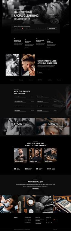 Barber, Barbershop and Hair Salon WordPress website design service Barber Shop Web Design, Barbershop Website Design, Mobile Barber, Ui Website, Barbershop Design, Creative Banners, Vintage Barber, Ui Design Website, Web Design Studio