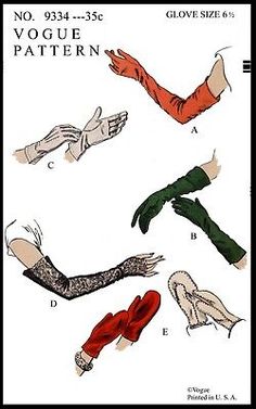 1940s Gloves, Outfit Hacks, Sewing Vintage, Glove Pattern, Clothes Reference, Gloves Pattern, Vogue Pattern, Sewing Patterns For Kids, Vintage Vogue