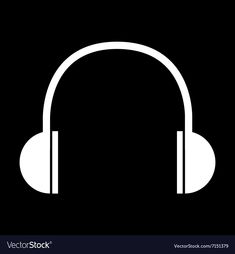 headphones icon on black background