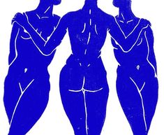 Woman Linocut, 3 Graces, Linocut Art, Wow Art, Body Image, Art Plastique, Blue Ink, Figure Drawing