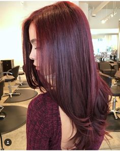 Bellami Mulberry Wine Hair, Cherry Red Hair Layers, Wine Red Hair Pale Skin, Wine Hair Color Black Women, Cherry Coke Dark Red Hair Color Burgundy, Burgundy Wine Hair Color, Garnet Red Hair, Latina Red Hair