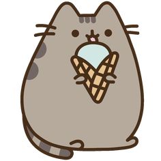 a cat with an ice cream cone in its mouth